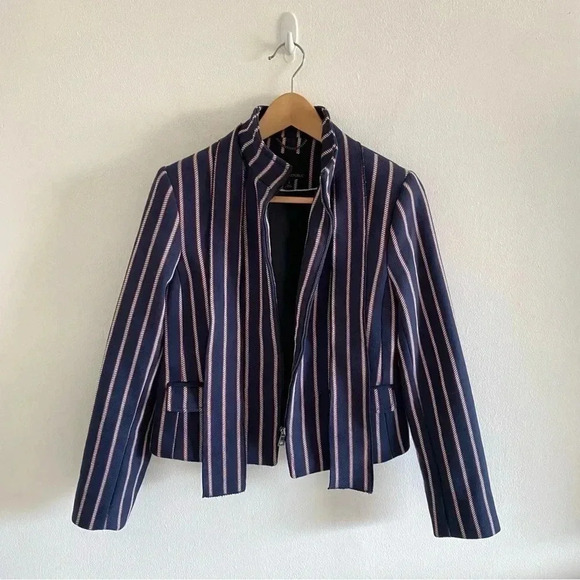 Banana Republic Striped Bow Jacket Sz 4 - Picture 2 of 8